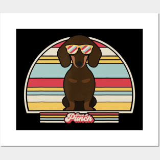Dachshund Retro Vintage Sunset Posters and Art